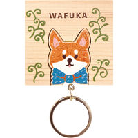 ＷＡＦＵＫＡ　Ｈｉｎｏｋｉ　ｋｅｙｒｉｎｇ（ひのきキーリング） 柴犬 