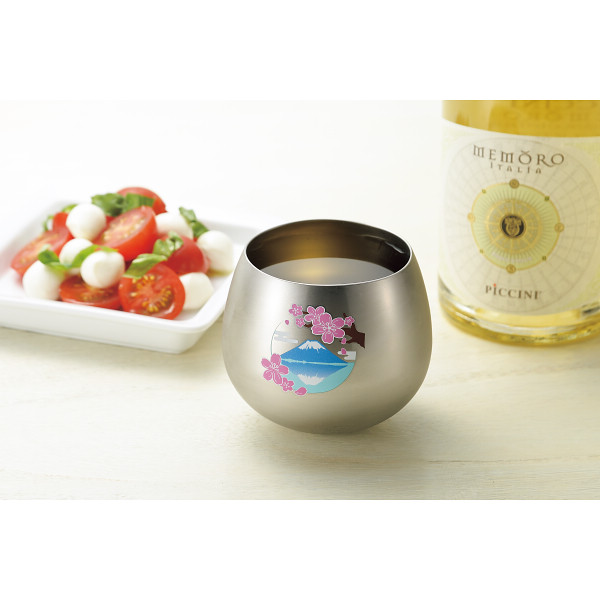 燕熟の技　感温スイングタンブラー 桜に富士のサムネイル画像1