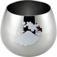 燕熟の技　感温スイングタンブラー 桜に富士 