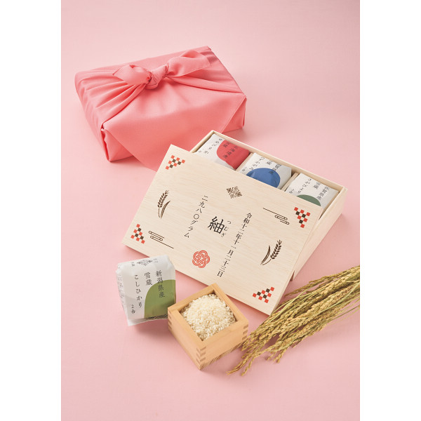 銘柄米食べ比べ６種　木箱入り（お名入れ） 赤のサムネイル画像3