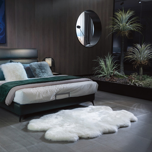 洗えるムートン長毛ラグ アイボリーのサムネイル画像1