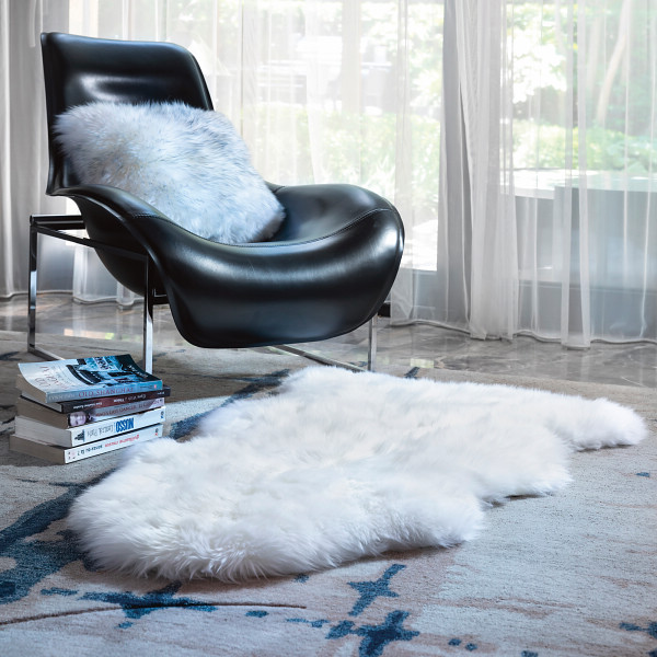 洗えるムートン長毛ラグ　アイボリー アイボリーのサムネイル画像1