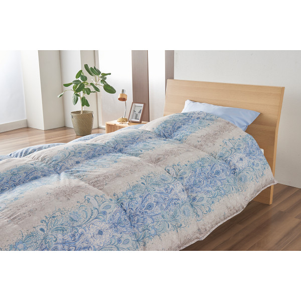 グレーグースダウン９０％羽毛ふとん ブルーのサムネイル画像2