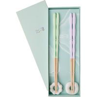 ｋｕｍｏｋｕｍｏ　ギフト　ライトパープル・パステルターコイズ（箸置付）