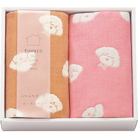 ふわら　６重織ガーゼハンカチ２枚セット ピンク 