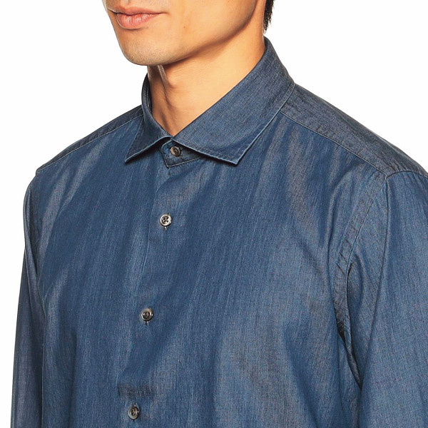 デニムシャツ【サイズＬ】 ＮＡＶＹのサムネイル画像4