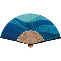 涼風扇子　布貼り 波 