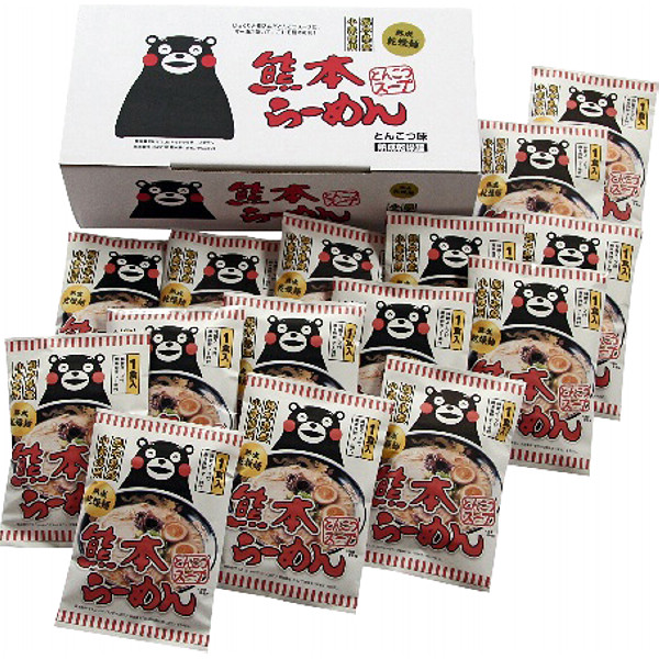 熊本らーめん（くまモンロゴ入り）とんこつ味乾麺１５食のサムネイル画像1