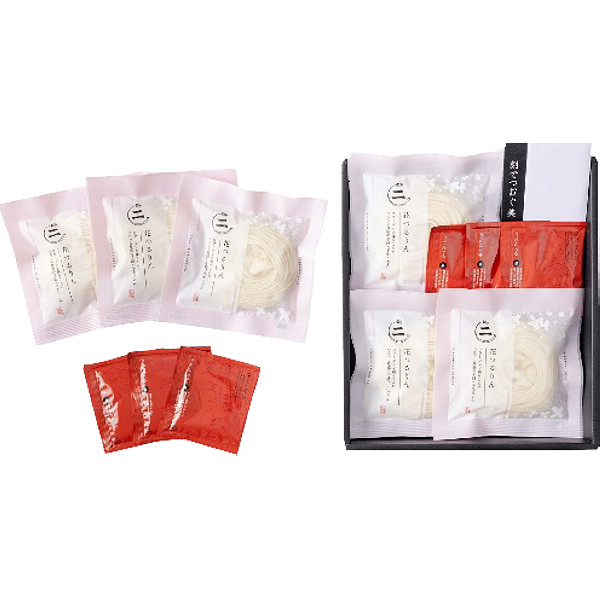 花つるりん半生手延べうどんつゆ付き６食セットのサムネイル画像1