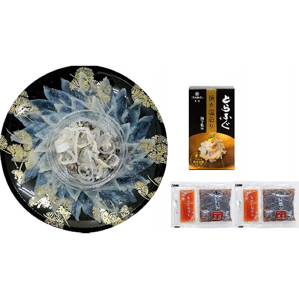 山口「山賀」トラフグ刺身とトラフグ焼き塩造りのサムネイル画像1