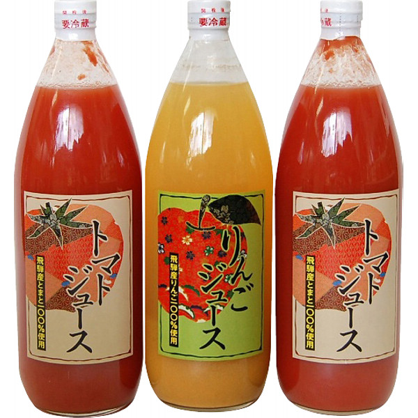 岐阜「ＪＡひだ」飛騨産りんご・トマトジュース１Ｌのサムネイル画像1