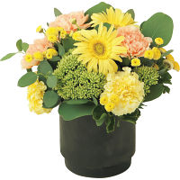 生花アレンジイエローＳ（ボックス：ブラック）