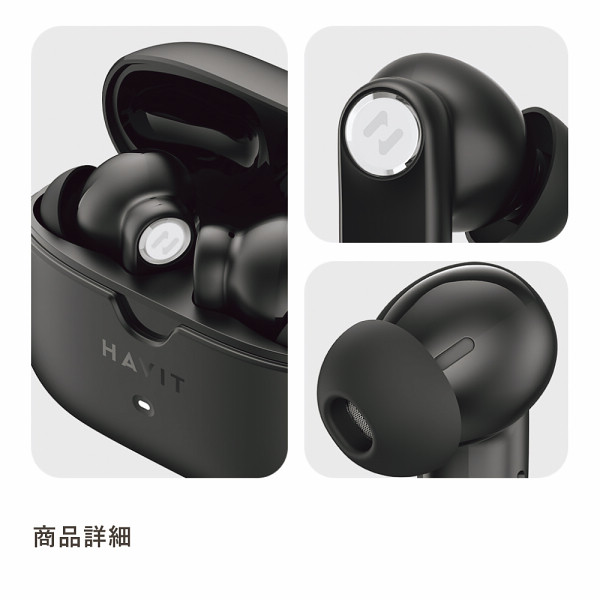 ＨＡＶＩＴ　完全ワイヤレスイヤホン グレーのサムネイル画像8