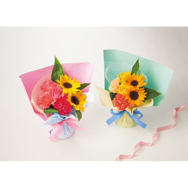 【母の日専用】ひまわりとバラのスタンディングブーケのサムネイル画像1