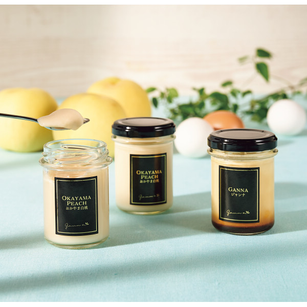 【父の日専用】おかやま白桃と人気ジャンナプリンセットのサムネイル画像1