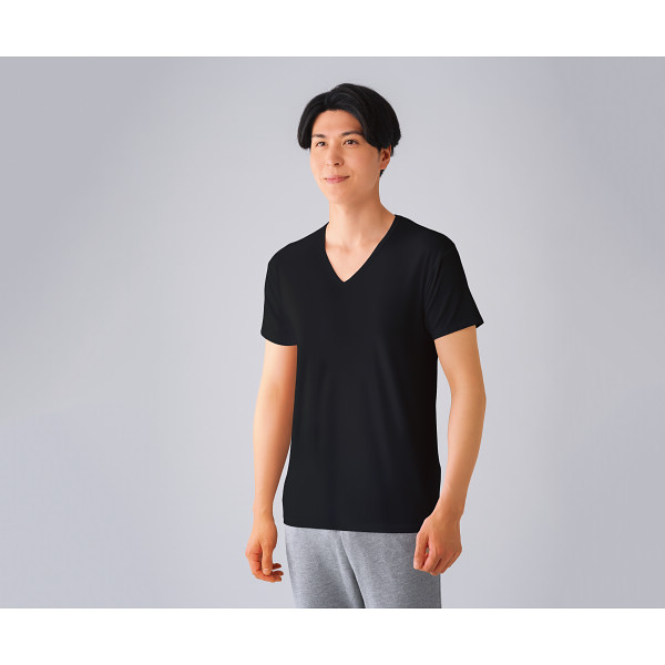 【父の日専用】レッド　バイタルテック　Ｖネックインナー半袖 ブラックＳのサムネイル画像1