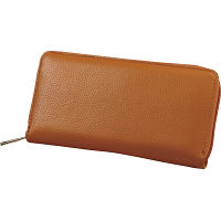 牛革　蛇腹コインスルー長財布 キャメル 