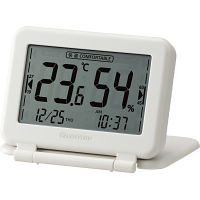 リズム　ＣＯＭＦＯＭＥＴＥＲ　Ｐｏｒｔａｂｌｅ（環境目安表示付き高精度温湿度計） ライトグレー 