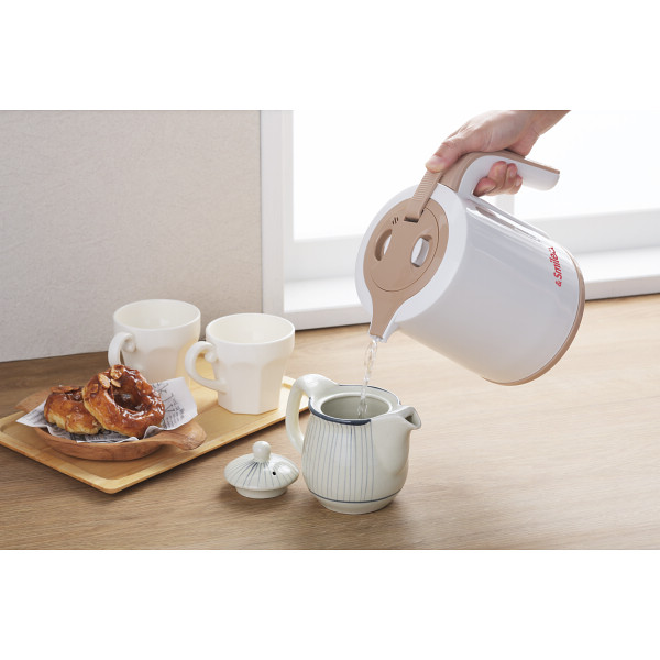 アンドスマイル　倒れてもこぼれにくい温度調整電気ケトル（１ｌ）のサムネイル画像1