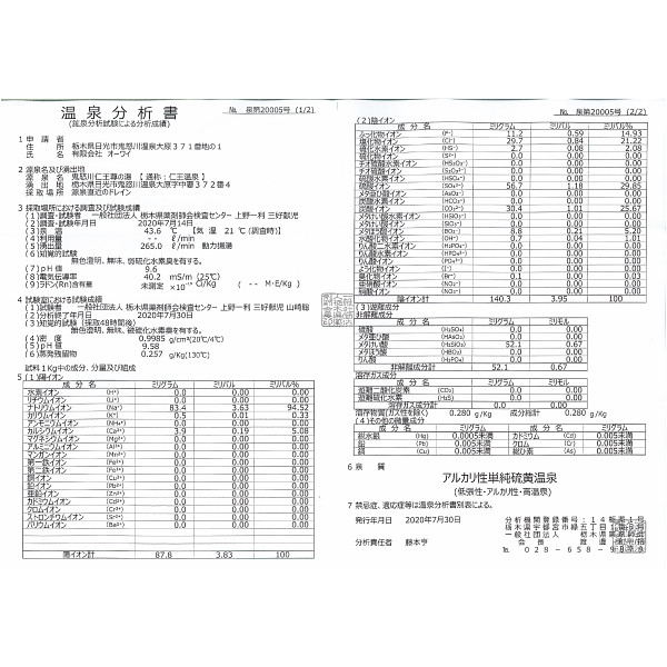 日光　鬼怒川温泉　温泉ギフト　温泉宅配　名湯をご自宅で　（ＢＯＸ２０ｌ）　送料無のサムネイル画像6