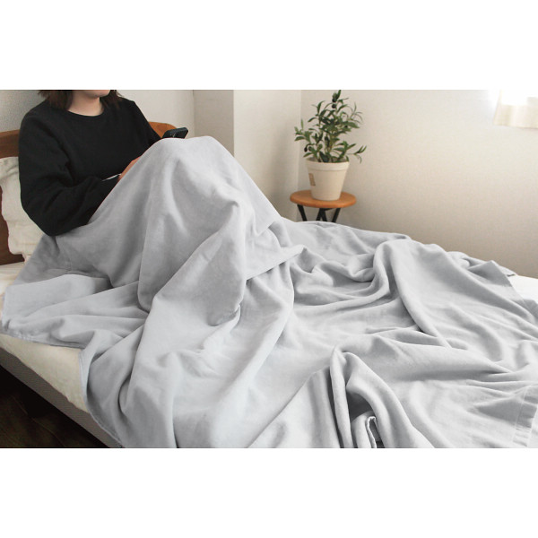 今治さらふわタオル毛布（衿付き） グレーのサムネイル画像1