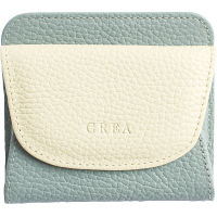 ＣＲＥＡ×イタリアンレザー　フラップミニウォレット オパールグリーン 