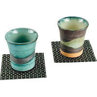 冷酒杯２個セット（コースター付）