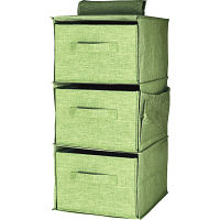 吊り下げ収納ラック３段　ＢＯＸ グリーン 