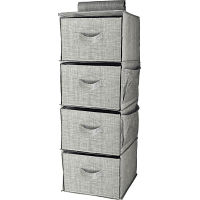 吊り下げ収納ラック４段　ＢＯＸ グレー 